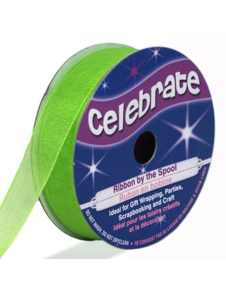 Ruban organza Celebrate vert anis - 12 mm x 6 m