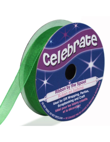 Ruban organza Celebrate vert foncé - 9 mm x 8 m