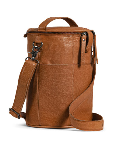 Sac de rangement en cuir pour le tricot Muud Saturn XL - Whisky