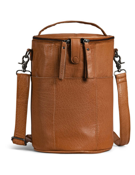 Sac de rangement en cuir pour le tricot Muud Saturn XL - Whisky