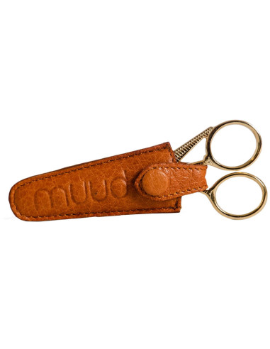 Etui de protection en cuir pour ciseaux à broder Muud Espoo - Whisky