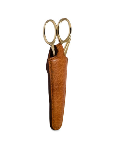 Etui de protection en cuir pour ciseaux à broder Muud Espoo - Whisky