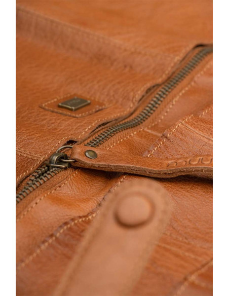 Etui de rangement en cuir pour aiguilles circulaires Muud Stockholm - Whisky