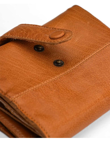 Etui de rangement en cuir pour aiguilles circulaires Muud Stockholm - Whisky