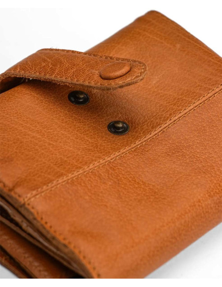 Etui de rangement en cuir pour aiguilles circulaires Muud Stockholm - Whisky