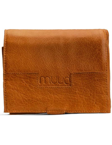 Etui de rangement en cuir pour aiguilles circulaires Muud Stockholm - Whisky