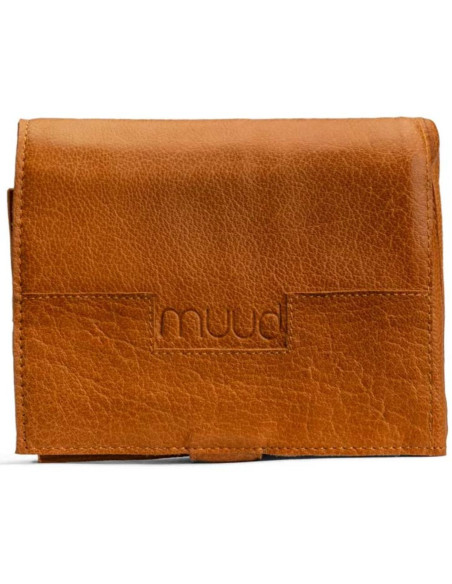 Etui de rangement en cuir pour aiguilles circulaires Muud Stockholm - Whisky