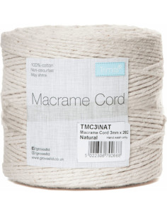 Cordon coton macramé 3 mm naturel