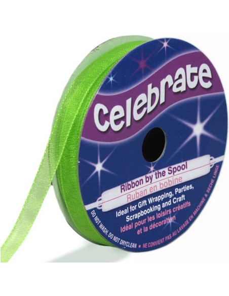 Ruban organza Celebrate vert anis - 6 mm x 8 m