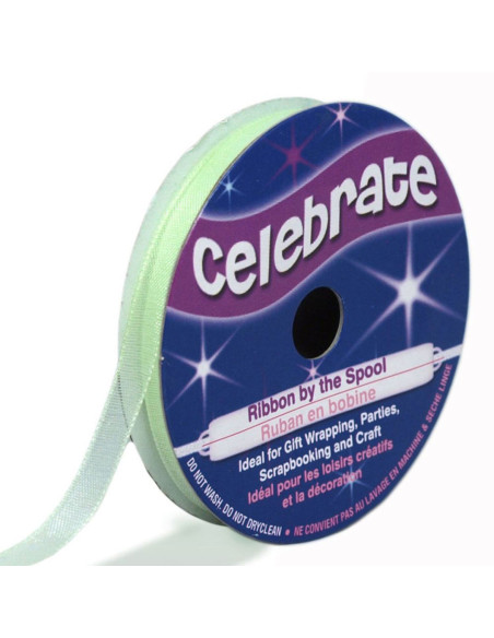 Ruban organza Celebrate vert pâle - 6 mm x 8 m