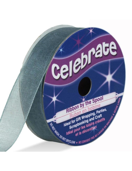 Ruban organza Celebrate gris - 12 mm x 6 m