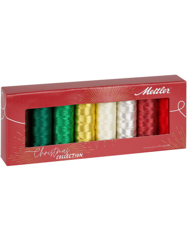 Coffret 8 fils à coudre métallisé X-Mas Collection Mettler ®