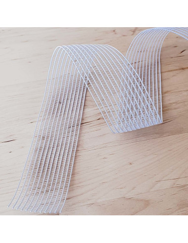 Ruban élastique fronceur pour smocks - Blanc
