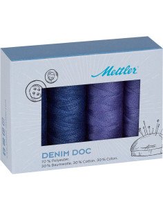 Coffret de 4 fils à coudre Denim Mettler