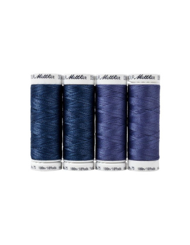 Coffret de 4 fils à coudre Denim Mettler