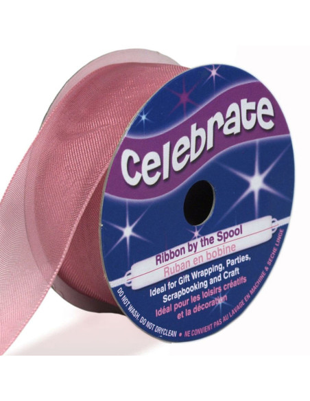 Ruban organza Celebrate vieux rose - 25 mm x 5 m