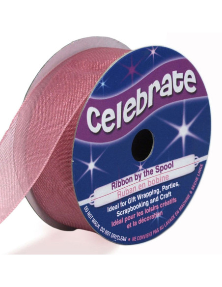 Ruban organza Celebrate vieux rose - 20 mm x 5 m