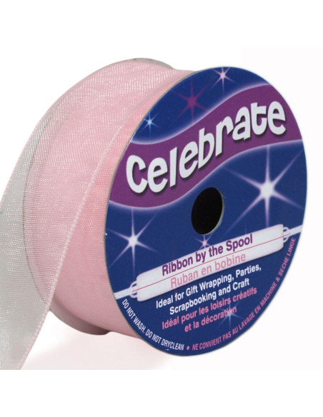 Ruban organza Celebrate rose - 20 mm x 5 m