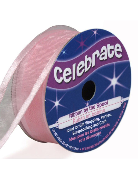 Ruban organza Celebrate rose - 20 mm x 4 m