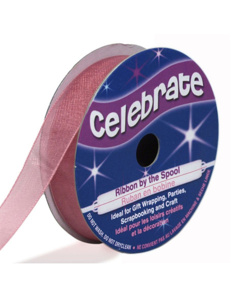 Ruban organza Celebrate vieux rose - 12 mm x 6 m
