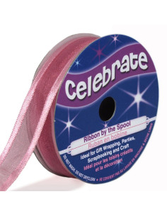 Ruban organza Celebrate rose - 12 mm x 5 m