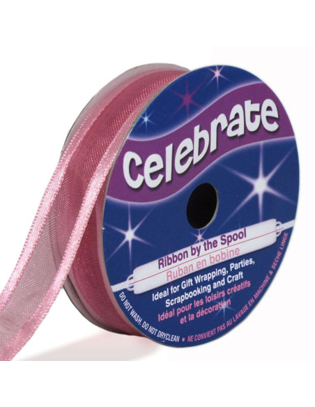 Ruban organza Celebrate rose - 12 mm x 5 m