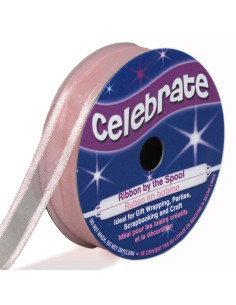 Ruban organza Celebrate rose - 12 mm x 5 m