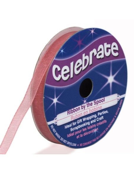 Ruban organza Celebrate vieux rose - 6 mm x 8 m