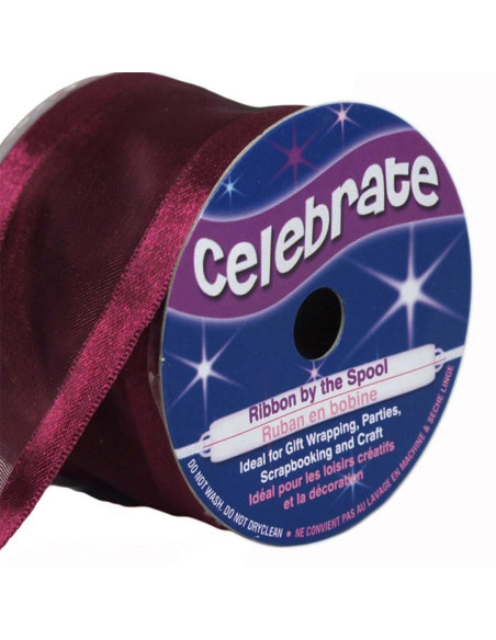 Ruban organza Celebrate prune - 38 mm x 4 m