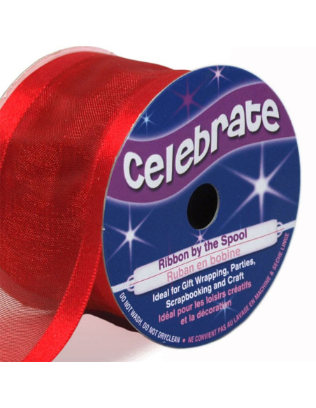Ruban organza Celebrate rouge - 38 mm x 4 m