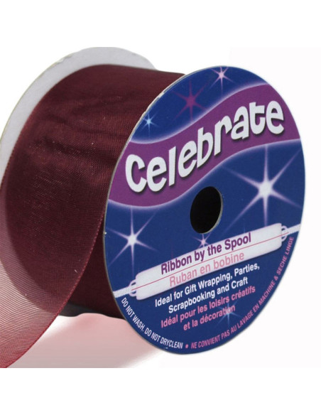 Ruban organza Celebrate prune - 32 mm x 5 m