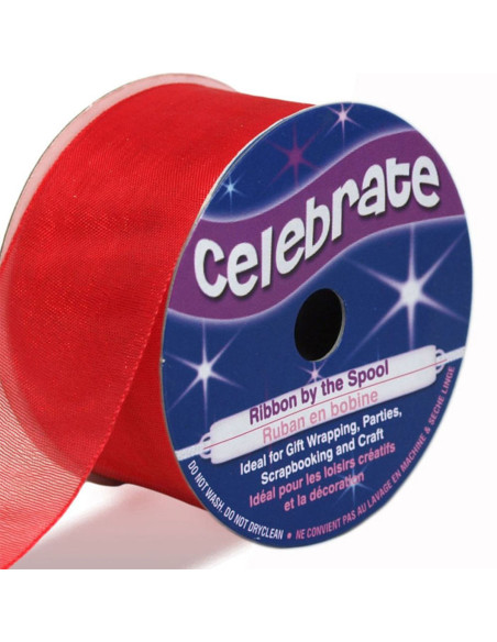 Ruban organza Celebrate rouge - 32 mm x 5 m
