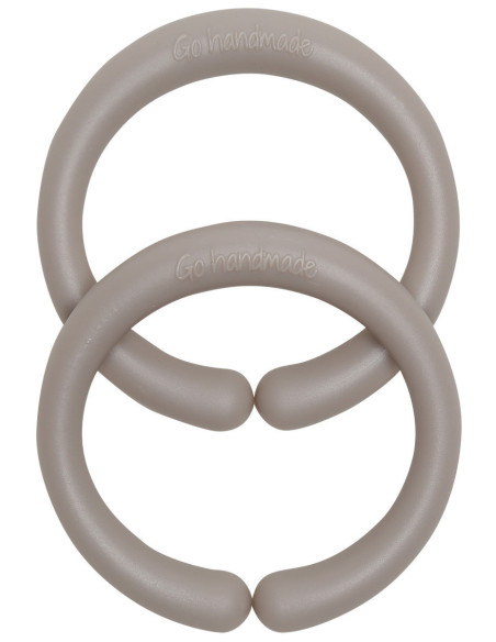 Anneaux de suspension en silicone 60 mm pour accessoires bébés - Beige