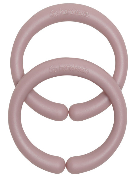 Anneaux de suspension en silicone 60 mm pour accessoires bébés - Rose vintage