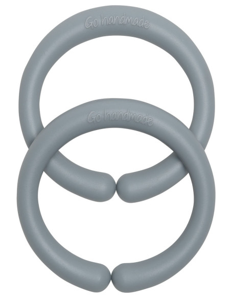 Anneaux de suspension en silicone 60 mm pour accessoires bébés - Gris