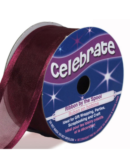 Ruban organza Celebrate prune - 25 mm x 4 m