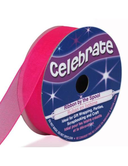 Ruban organza Celebrate fushia - 12 mm x 6 m