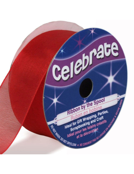 Ruban organza Celebrate rouge - 25 mm x 5 m