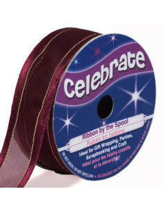 Ruban organza Celebrate prune - 20 mm x 4 m
