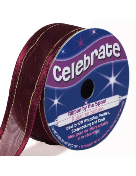 Ruban organza Celebrate prune - 20 mm x 4 m