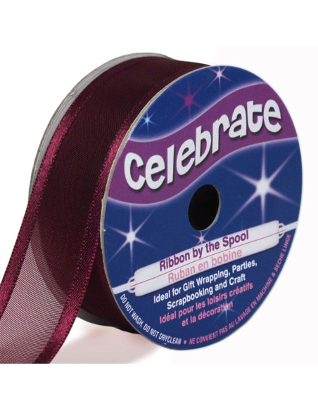 Ruban organza Celebrate prune - 20 mm x 4 m