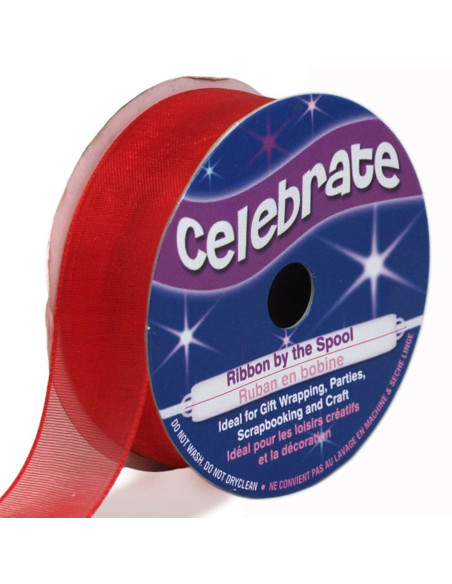 Ruban organza Celebrate rouge - 20 mm x 5 m