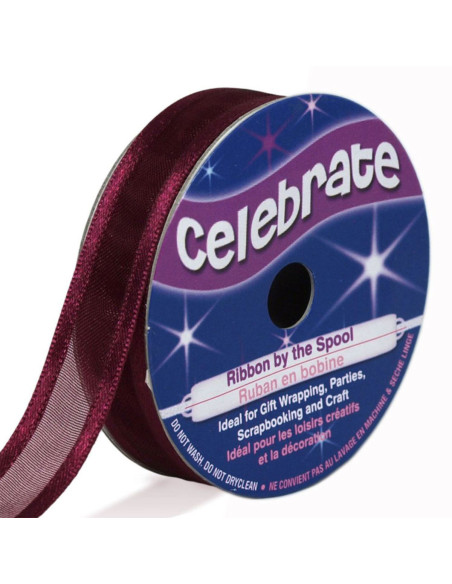 Ruban organza Celebrate prune - 12 mm x 5 m
