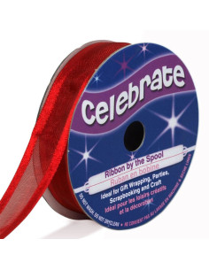 Ruban organza Celebrate rouge - 12 mm x 5 m