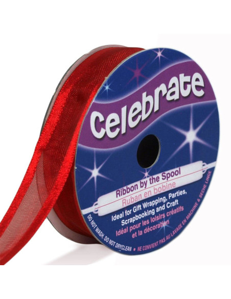 Ruban organza Celebrate rouge - 12 mm x 5 m