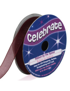 Ruban organza Celebrate prune - 9 mm x 8 m