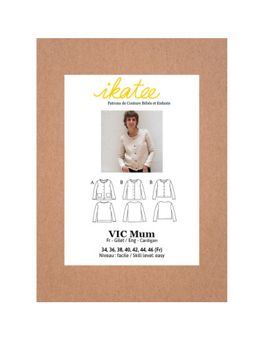 Patron de gilet Vic Mum - Ikatee