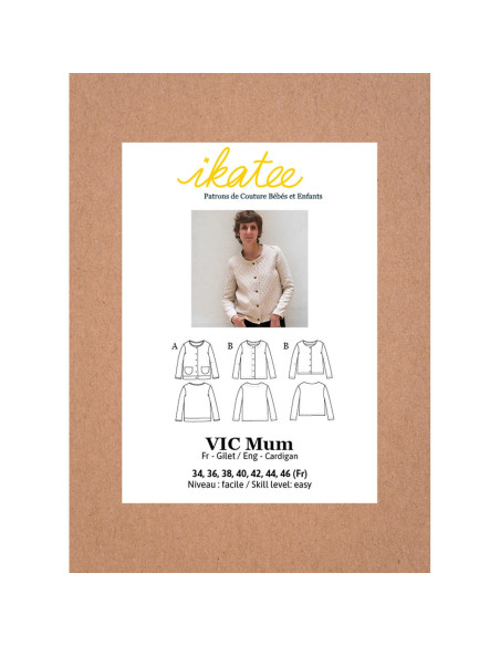 Patron de gilet Vic Mum - Ikatee