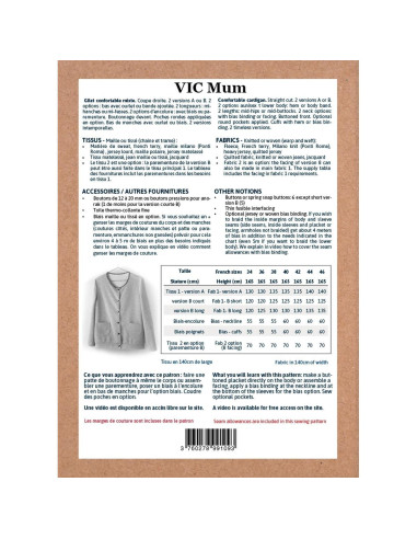 Patron de gilet Vic Mum - Ikatee