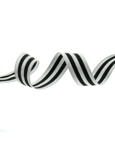 Galon stripes métal - Noir et argent